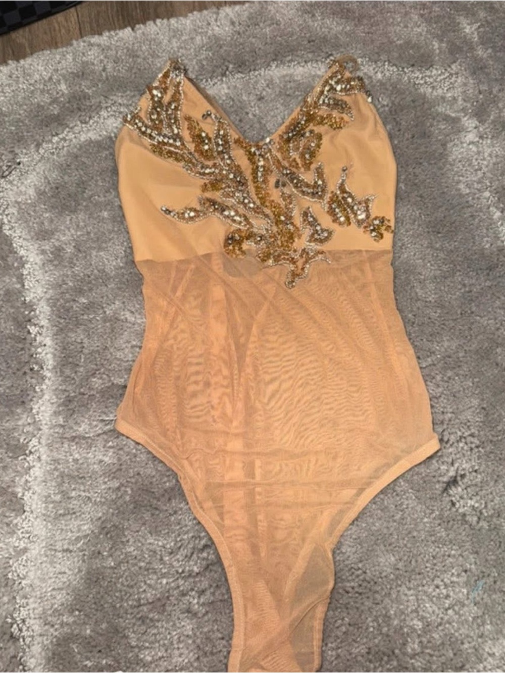 Sequin Embellished Mesh Bodysuit - Women Intimates - Picture 1 of 1